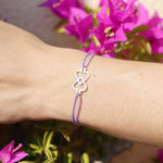 Load image into Gallery viewer, Bracelet cordon minimaliste lilas en argent 925 – As de Pique
