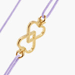 Load image into Gallery viewer, Bracelet cordon minimaliste lilas et finition dorée à l’or 18 carats – As de Pique